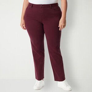 Gloria Vanderbilt Plus Size Amanda Slimming Jeans, Size 24W, Crimson Crush